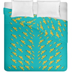 Sakura In Yellow And Colors From The Sea Duvet Cover Double Side (king Size)