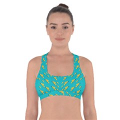 Sakura In Yellow And Colors From The Sea Cross Back Sports Bra