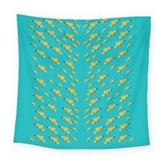 Sakura In Yellow And Colors From The Sea Square Tapestry (large) by pepitasart
