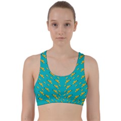 Sakura In Yellow And Colors From The Sea Back Weave Sports Bra by pepitasart