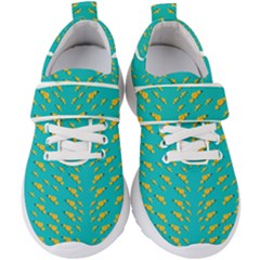 Sakura In Yellow And Colors From The Sea Kids  Velcro Strap Shoes by pepitasart