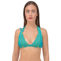 Sakura In Yellow And Colors From The Sea Double Strap Halter Bikini Top by pepitasart