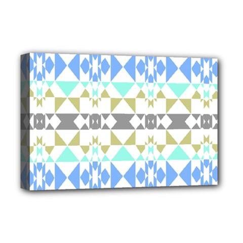 Multicolored Geometric Pattern Deluxe Canvas 18  X 12  (stretched) by dflcprintsclothing