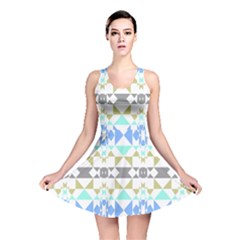 Multicolored Geometric Pattern Reversible Skater Dress by dflcprintsclothing