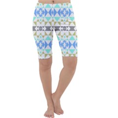 Multicolored Geometric Pattern Cropped Leggings  by dflcprintsclothing