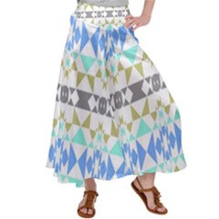 Multicolored Geometric Pattern Satin Palazzo Pants by dflcprintsclothing