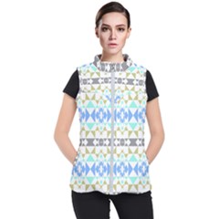 Multicolored Geometric Pattern Women s Puffer Vest by dflcprintsclothing