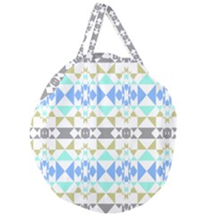 Multicolored Geometric Pattern Giant Round Zipper Tote by dflcprintsclothing