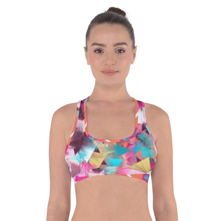 Color Pieces Cross Back Sports Bra