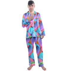 3d Color Swings Men s Satin Pajamas Long Pants Set