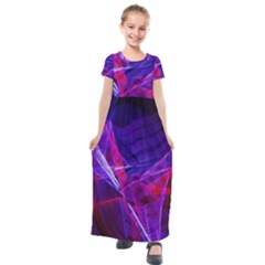 Fractal Flash Kids  Short Sleeve Maxi Dress by Sparkle