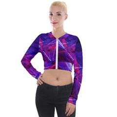 Fractal Flash Long Sleeve Cropped Velvet Jacket by Sparkle