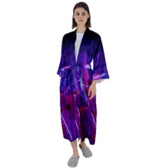 Fractal Flash Maxi Satin Kimono by Sparkle