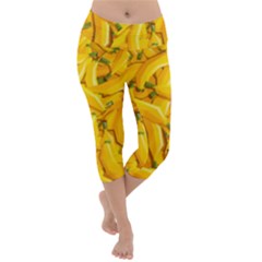 Geometric Bananas Lightweight Velour Capri Yoga Leggings