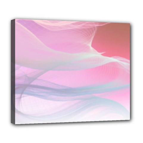 Pink Fractal Deluxe Canvas 24  X 20  (stretched) by Sparkle