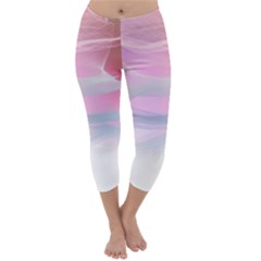 Pink Fractal Capri Winter Leggings  by Sparkle