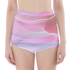 Pink Fractal High-waisted Bikini Bottoms by Sparkle