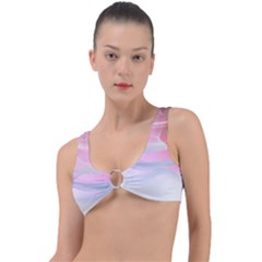 Pink Fractal Ring Detail Bikini Top by Sparkle