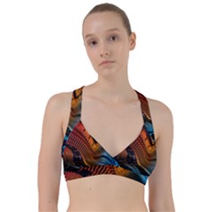 3d Rainbow Choas Sweetheart Sports Bra by Sparkle