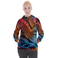 3d Rainbow Choas Women s Hooded Pullover by Sparkle