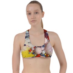 Colorful Choas Criss Cross Racerback Sports Bra by Sparkle