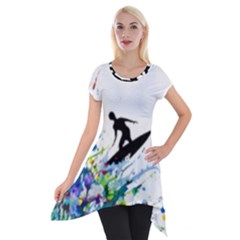 Nature Surfing Short Sleeve Side Drop Tunic by Sparkle