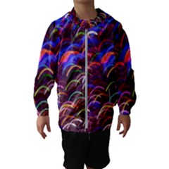 Fractal Rings Kids  Hooded Windbreaker by Sparkle