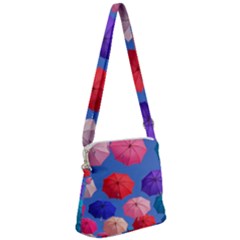 Rainbow Umbrella Zipper Messenger Bag by Sparkle