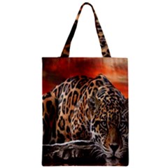 Nature With Tiger Zipper Classic Tote Bag by Sparkle