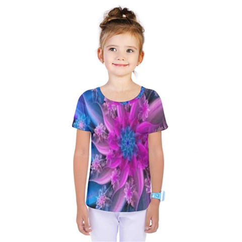 Fractal Flower Kids  One Piece Tee by Sparkle