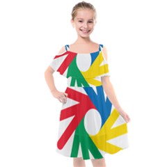 Logo Of Deaflympics Kids  Cut Out Shoulders Chiffon Dress by abbeyz71