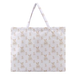 Happy Easter Motif Print Pattern Zipper Large Tote Bag by dflcprintsclothing