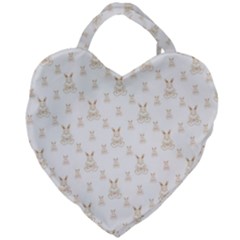 Happy Easter Motif Print Pattern Giant Heart Shaped Tote by dflcprintsclothing