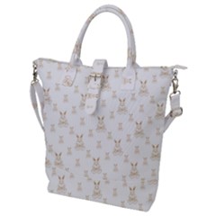 Happy Easter Motif Print Pattern Buckle Top Tote Bag by dflcprintsclothing