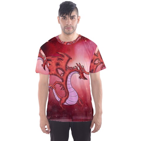 Funny Cartoon Dragon With Butterflies Men s Sports Mesh Tee by FantasyWorld7