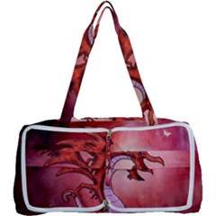 Funny Cartoon Dragon With Butterflies Multi Function Bag by FantasyWorld7