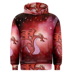 Funny Cartoon Dragon With Butterflies Men s Overhead Hoodie by FantasyWorld7