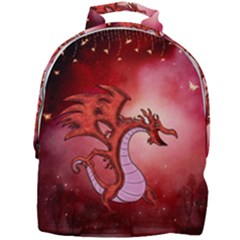 Funny Cartoon Dragon With Butterflies Mini Full Print Backpack