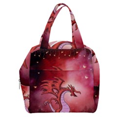 Funny Cartoon Dragon With Butterflies Boxy Hand Bag by FantasyWorld7