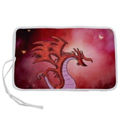 Funny Cartoon Dragon With Butterflies Pen Storage Case (S)