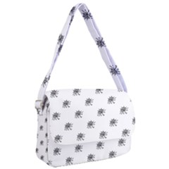 Stylized Black And White Floral Print Courier Bag by dflcprintsclothing