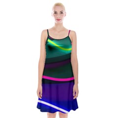 Neon Wonder Spaghetti Strap Velvet Dress