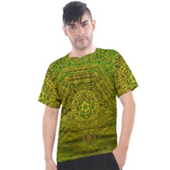 Gold Golden Sunset Mandala Men s Sport Top by pepitasart