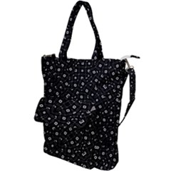 Black And White Intricate Geometric Print Shoulder Tote Bag by dflcprintsclothing