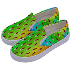 Bear Cycling Kids  Canvas Slip Ons by Sparkle