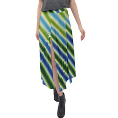 Blueglow Velour Split Maxi Skirt by Sparkle