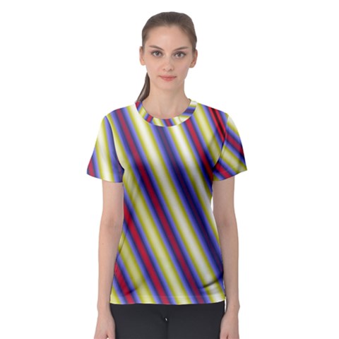 Colorful Strips Women s Sport Mesh Tee by Sparkle