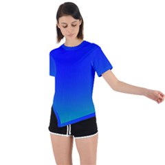 Turquis Asymmetrical Short Sleeve Sports Tee by Sparkle