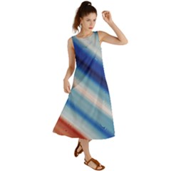 Blue White Summer Maxi Dress by Sparkle