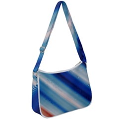 Blue White Zip Up Shoulder Bag by Sparkle